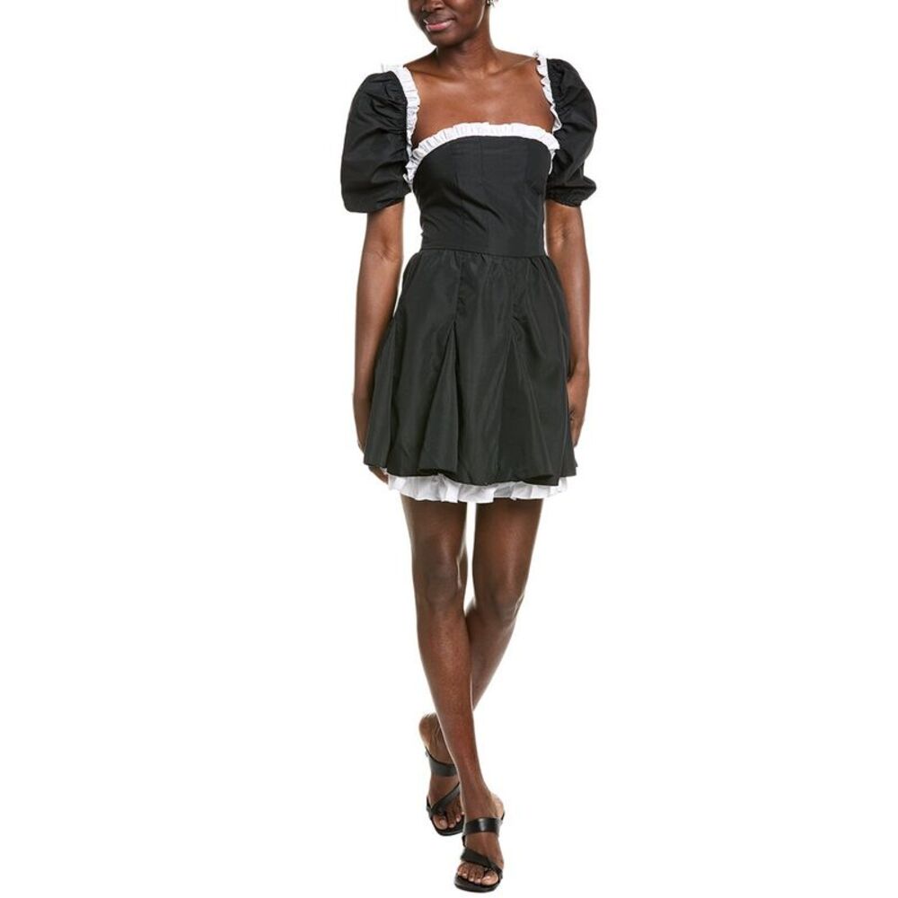 Ipponelli Womens  Ruffle Mini Dress, Black